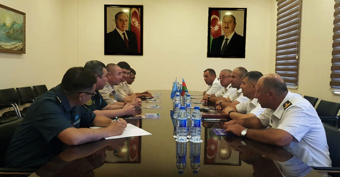  Azerbaijan Naval Forces headquarters hosts meeting with delegations of Kazakhstan and Iran 