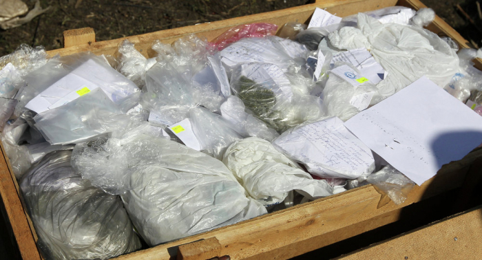بالصور.. العثور على كمية كبير من المخدرات مدفونة غربي العراق