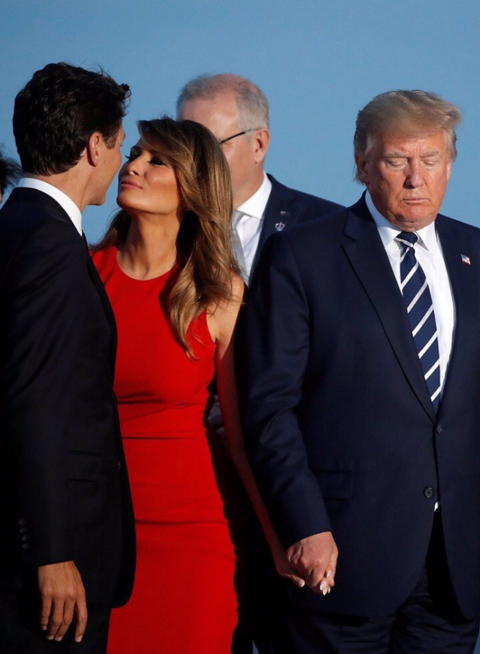 La foto de Melania Trump mirando fascinada a Justin Trudeau durante el G-7 que se ha vuelto viral