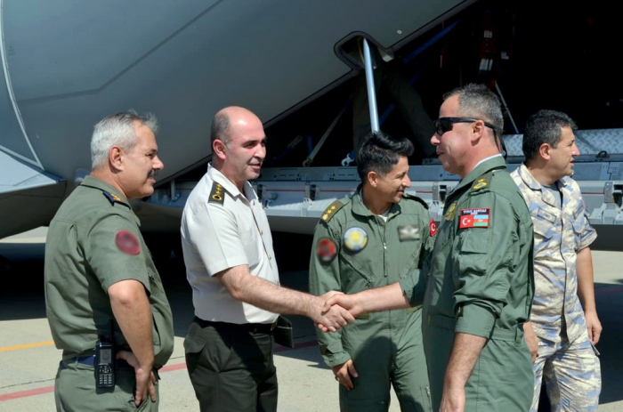  Representantes de la Fuerza Aérea de Turquía llegan a Azerbaiyán para participar en los ejercicios "TurAz Qartalı-2019" 