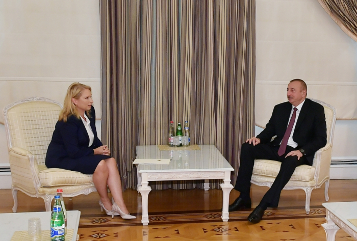  Präsident Ilham Aliyev empfängt georgische Ministerin 