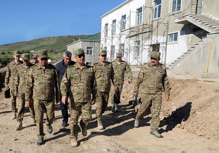   Azerbaijan’s defense minister visits military units under construction on frontline  