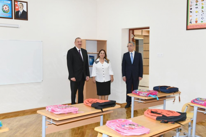  President Ilham Aliyev views newly-reconstructed school in Baku