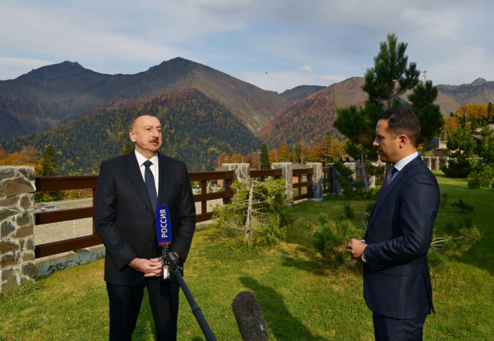   Entrevista del presidente de Azerbaiyán Ilham Aliyev a los canales de televisión "Rossiya" y "Perviy"  
