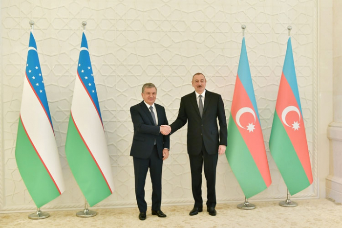  Ilham Aliyev meets his Uzbek counterpart