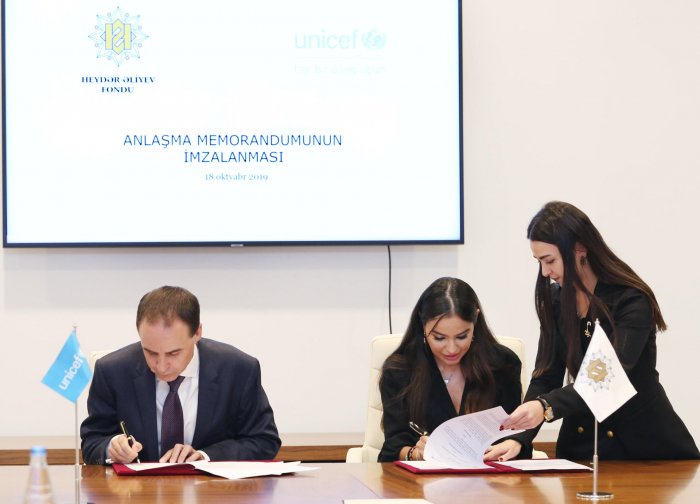  Heydar Aliyev Foundation, UNICEF sign MoU 