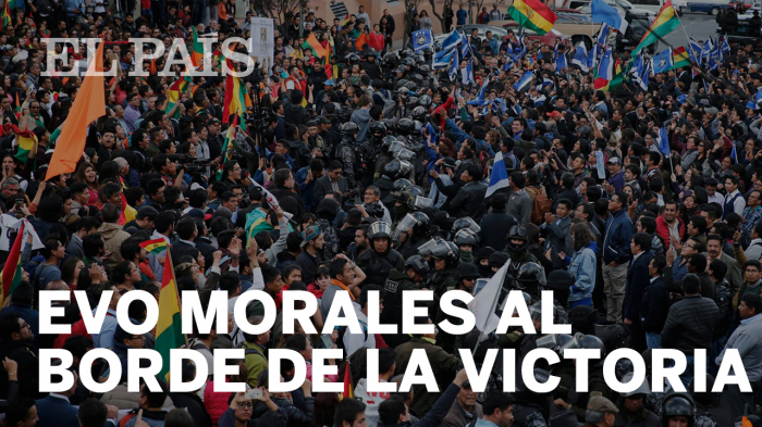 El escrutinio sitúa a Evo Morales al borde de una victoria sin necesidad de segunda vuelta en Bolivia