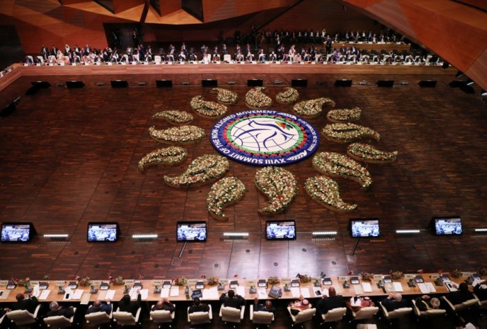   President Ilham Aliyev taking part in debates within 18th NAM Summit in Baku  