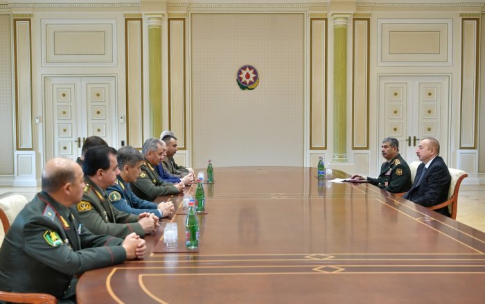  President Ilham Aliyev receives participants of CIS Council of Defense Ministers meeting 