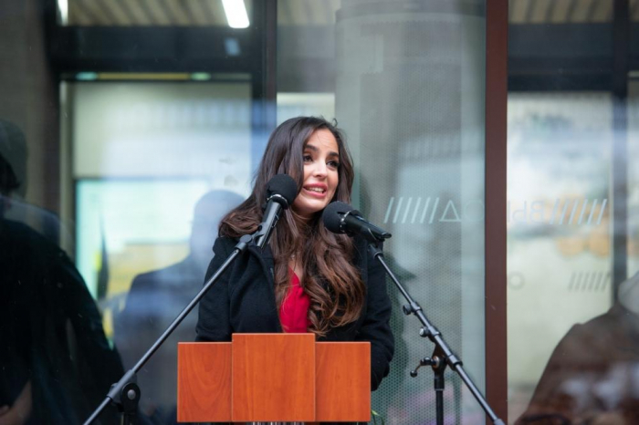 Leyla Əliyeva Moskvada Nəsiminin heykəlinin açılışında — FOTO