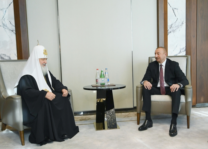   Entretien du président Ilham Aliyev avec le patriarche Cyrille de Moscou et de la Russie  