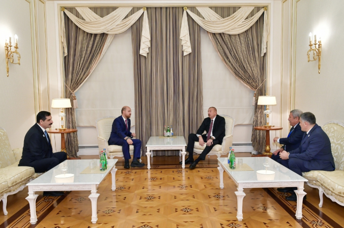   Ilham Aliyev recibe a una delegación encabezada por el presidente de la Confederación Mundial de Etno-deportes  