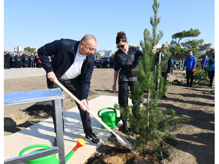  President Ilham Aliyev and first lady Mehriban Aliyeva attend tree-planting campaign in Baku 
