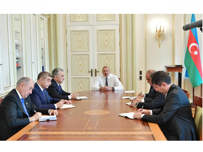  Ilham Aliyev receives newly appointed heads of Shirvan City, Zardab, Surakhani, Yasamal, Khatai District Executive Authorities 