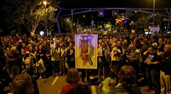 احتجاجات ضد زيارة ملك أسبانيا لبرشلونة