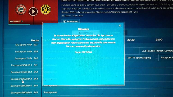 Desaster bei SkyGo-Bundesliga-Stream