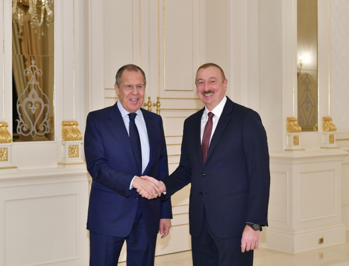  Azerbaijani president receives Russian foreign minister 