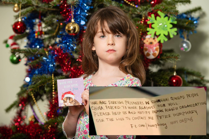 Una niña británica descubre en una tarjeta de Navidad un mensaje de un preso que dice ser explotado en China