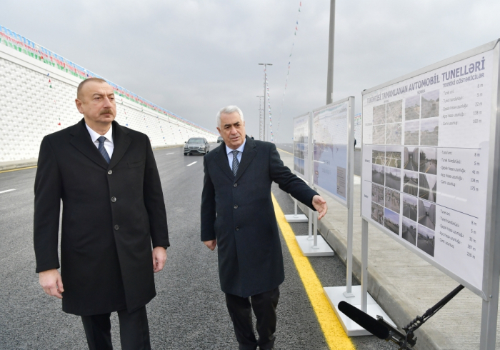    Prezident Pirşağıda avtomobil tunelinin açılışında -  FOTOLAR (YENİLƏNİB)  