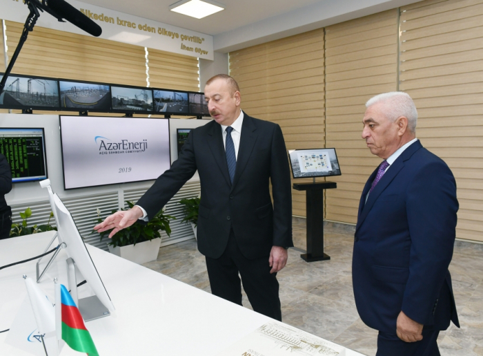   Präsident Ilham Aliyev nimmt an der Eröffnung des Umspannwerks Muschfig teil -   FOTOS    