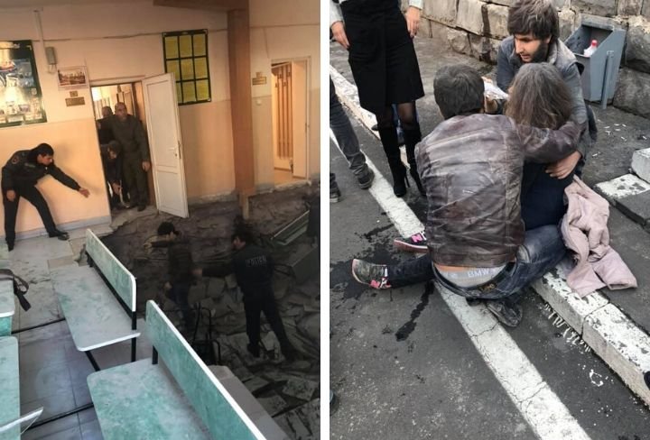  İrəvanda hərbi komissarlığın döşəməsi çöküb -   Yaralılar var      
