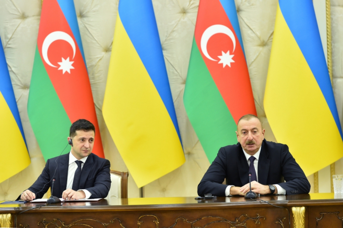  Azerbaijani, Ukrainian presidents make press statements 