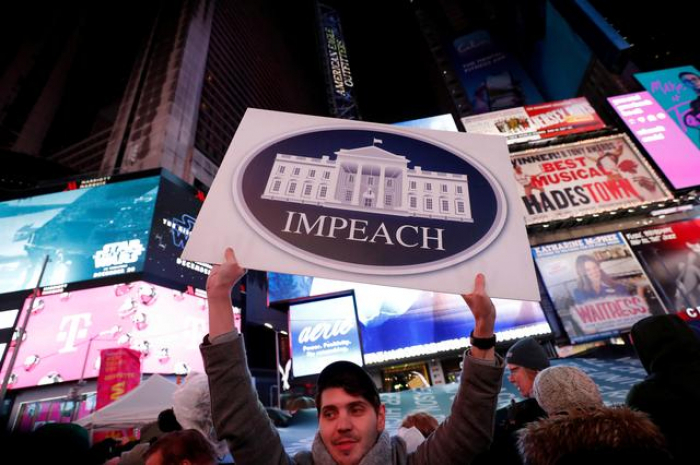 Demonstrators take to the streets in New York to rally for Trump impeachment  