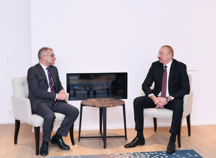 Azerbaijani President meets with Veronica Scotti and Loic Tassel