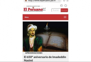   El Peruano emitió un artículo sobre Imadeddín Nasimí  