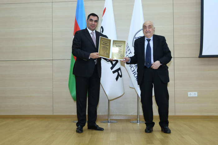   Khoshbakht Yusifzadeh awarded diploma of Honorary Professor of Baku Higher Oil School  