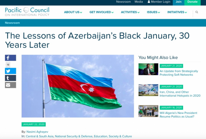   Pacific Council on International Policy issues article on Black January  