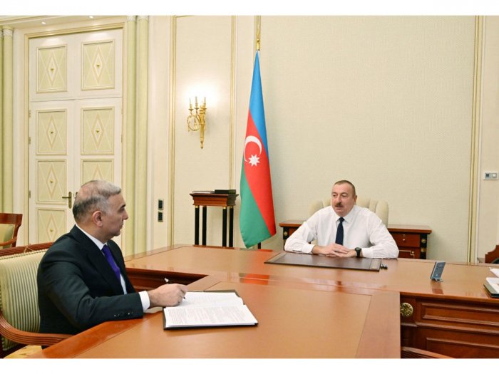  President Aliyev receives Vugar Ahmadov on his appointment as chairman of Azerishig Open Joint Stock Company 