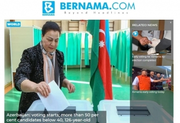  Agencia de Noticias Bernama: "Azerbaiyán-comienza la votación; más del 50% de los candidatos son menores de 40 años" 