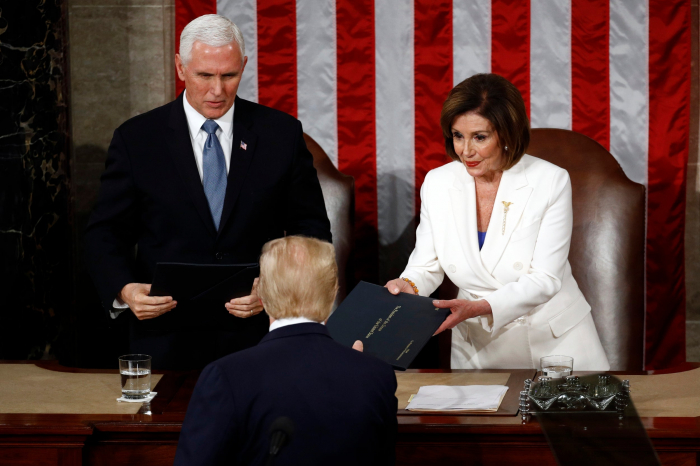 Trump shuns Pelosi handshake and pivots to re-election campaign in State of the Union