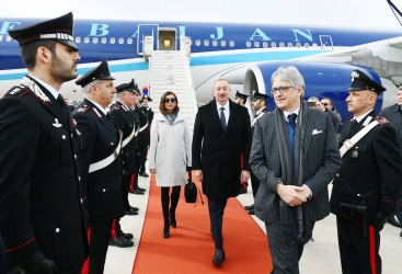   الرئيس إلهام علييف يصل في زيارة الى إيطاليا  