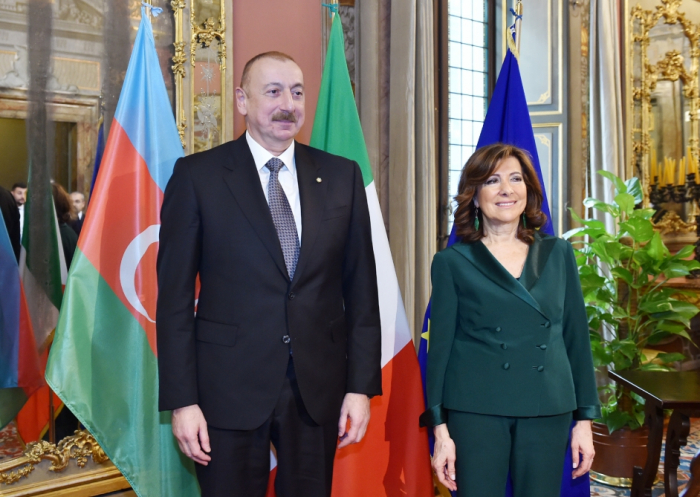  Ilham Aliyev rencontre la présidente du Sénat de la République italienne -  PHOTOS  