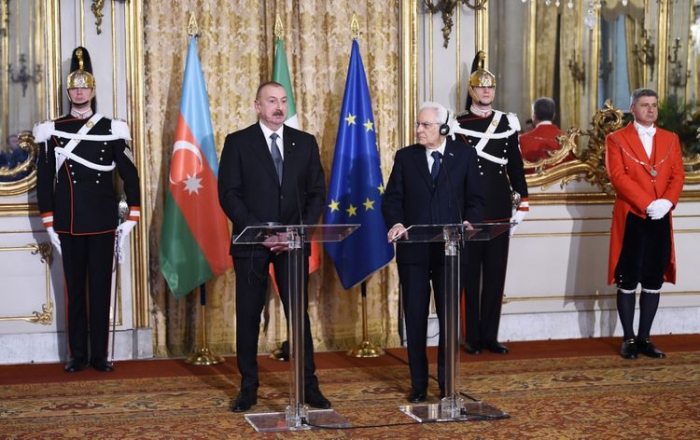  Ilham Aliyev manifiesta "¡Karabaj es Azerbaiyán!” en Italia 