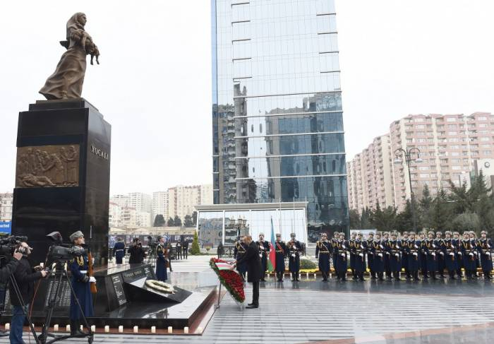 President Ilham Aliyev attends ceremony to commemorate Khojaly genocide victims