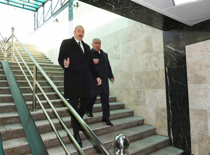 Präsident Aliyev eröffnet den unterirdischen Fußgängerüberweg