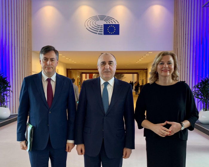   Elmar Mammadyarov trifft sich mit dem Vorsitzenden des Ausschusses des Europäischen Parlaments  