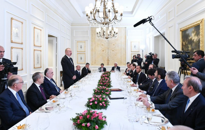 President Ilham Aliyev had working dinner with heads of Italian largest companies