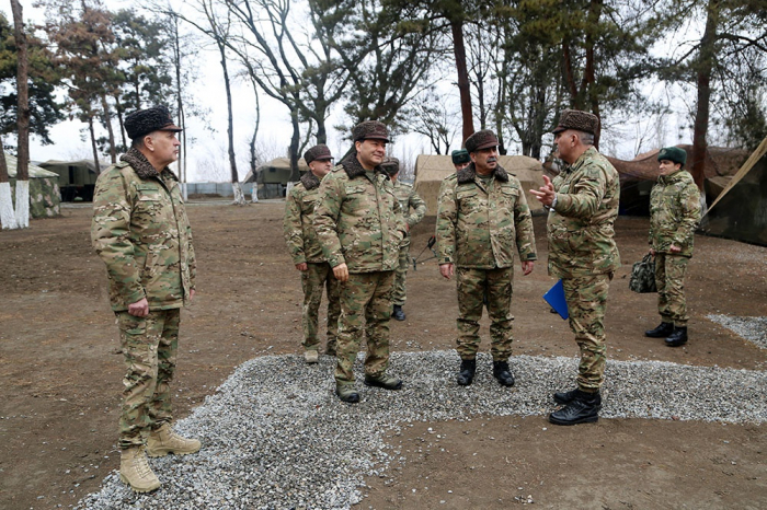   Azerbaijani defense minister visits exercise command control post -   VIDEO    