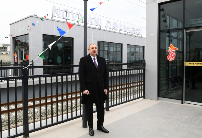  Präsident nahm an der Eröffnung der Eisenbahnstation teil -  FOTOS  