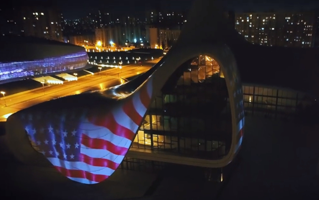   US embassy thanks Heydar Aliyev Center for projecting American flag onto its iconic structure  