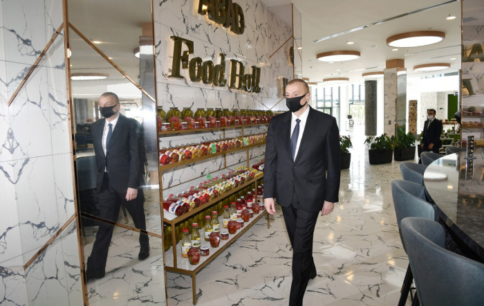  President Aliyev attends opening of "ABAD Food Hall" in Agjabadi - PHOTOS