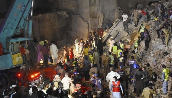   Several injured as multi-storey building collapses in Pakistan