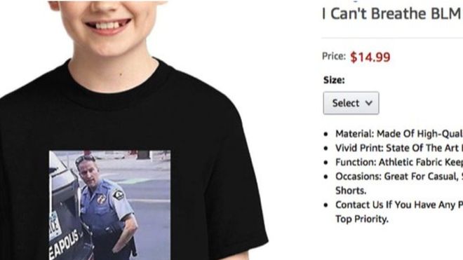 Amazon removes T-shirt showing George Floyd death
