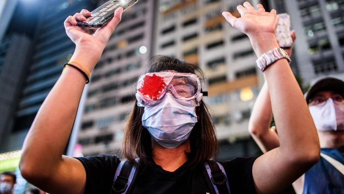   Hong Kongers sing protest anthem one year after major clashes -   NO COMMENT    