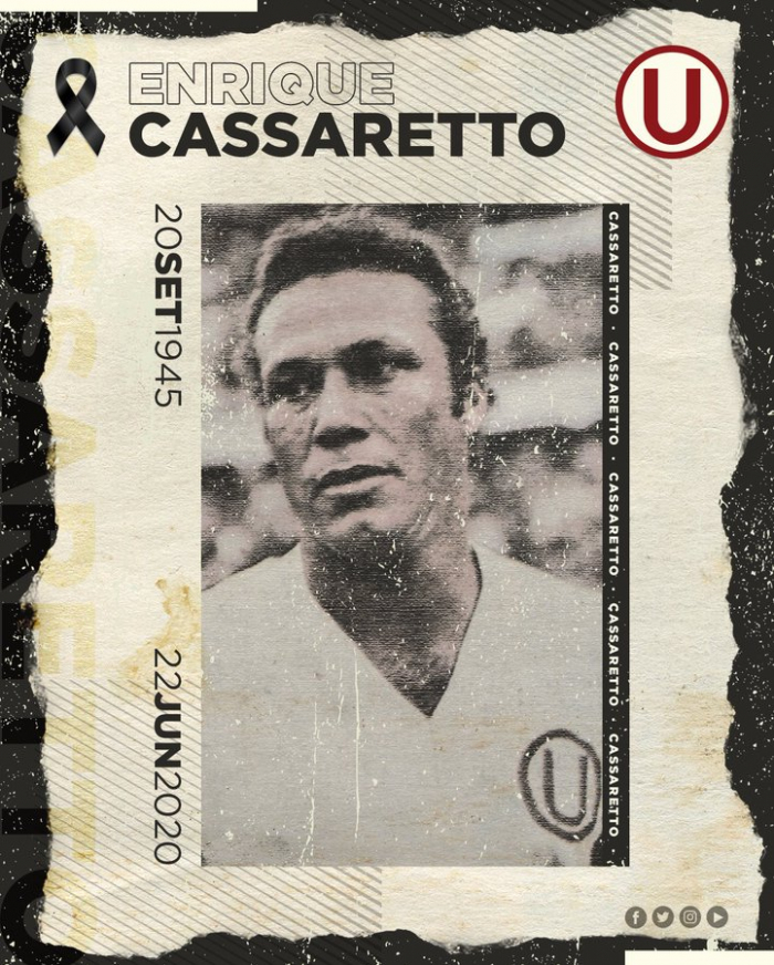 Fallece el exfutbolista peruano Enrique Cassaretto a los 74 años