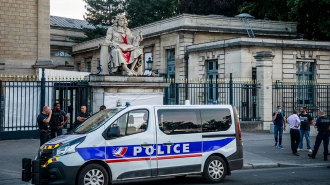 France Colbert row: Statue vandalised over slavery code